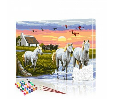 Картина по номерам Лошади ArtSale размер 40х50 см Картина по номерам Лошади ArtSale размер 40х50 см