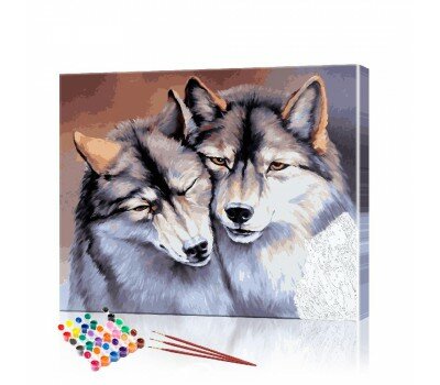 Картина по номерам Волки ArtSale размер 40х50 см Картина по номерам Волки ArtSale размер 40х50 см